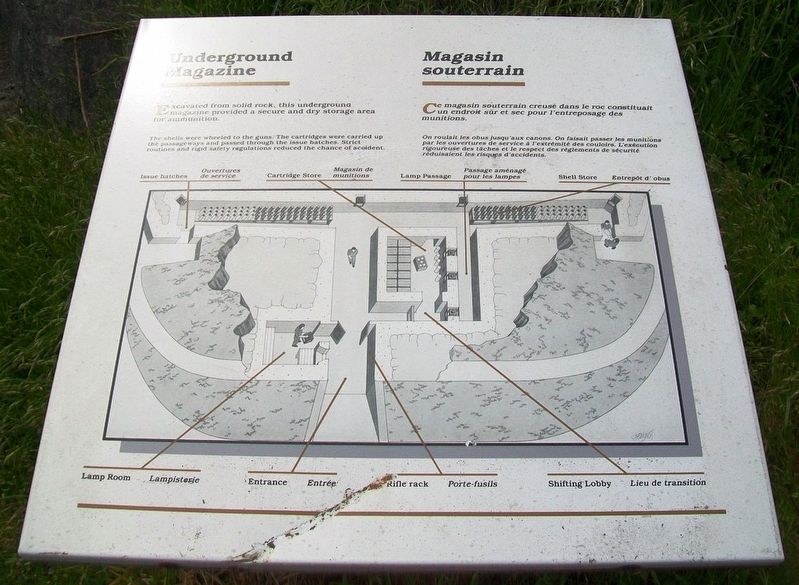 Underground Magazine / Magasin souterrain Marker. Click for more information. Underground Magazine / Magasin souterrain Marker image. Click for more information.