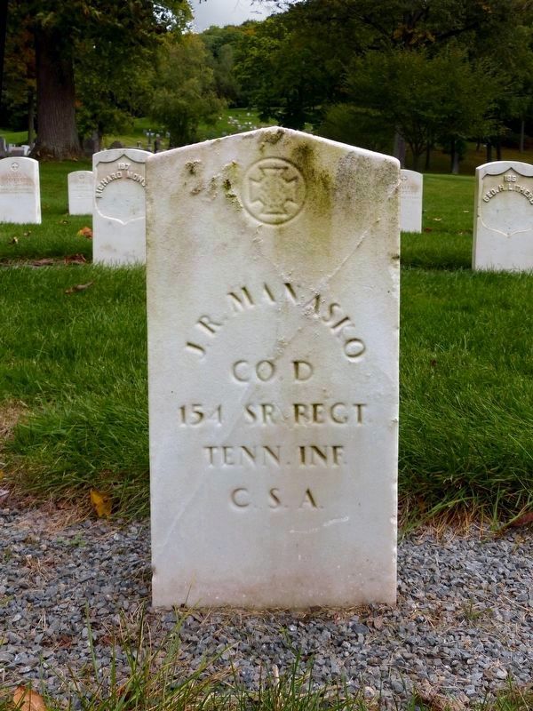 J. R. Manasko Co. D 154 Sr. <i>(Senior)</i> Regt. Tenn. Inf. CSA. Click for full size. J. R. Manasko Co. D 154 Sr. <i>(Senior)</i> Regt. Tenn. Inf. CSA image. Click for full size.