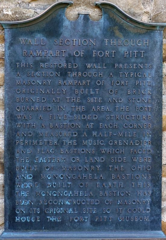 Wall Section Through Rampart of Fort Pitt Marker. Click for full size. Wall Section Through Rampart of Fort Pitt Marker image. Click for full size.