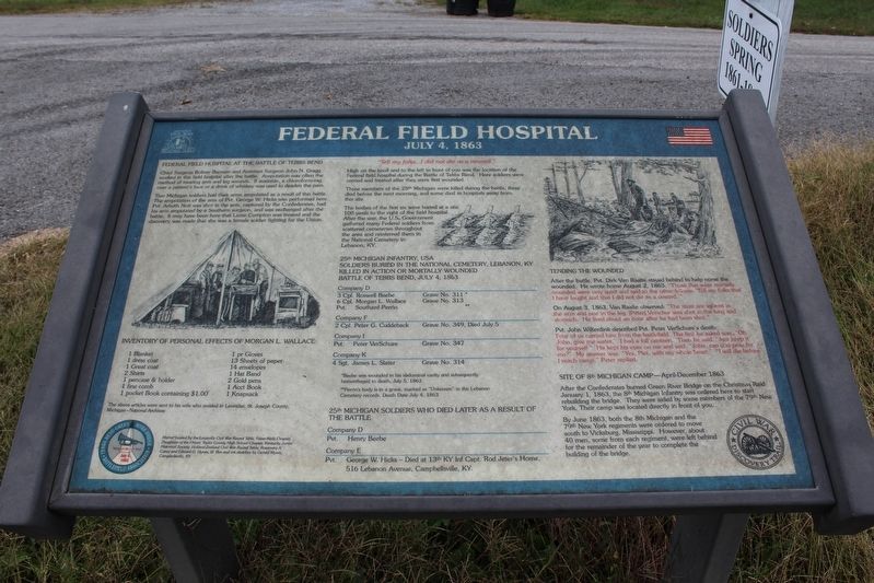 Federal Field Hospital Marker image. Click for full size.