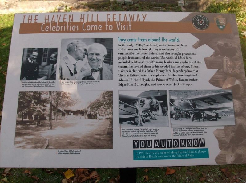 The Haven Hill Getaway: Celebrities Come to Visit Marker image. Click for full size.