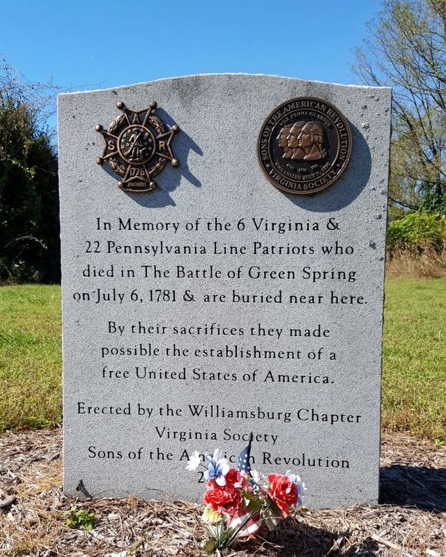 Battle of Green Spring Memorial image. Click for full size.