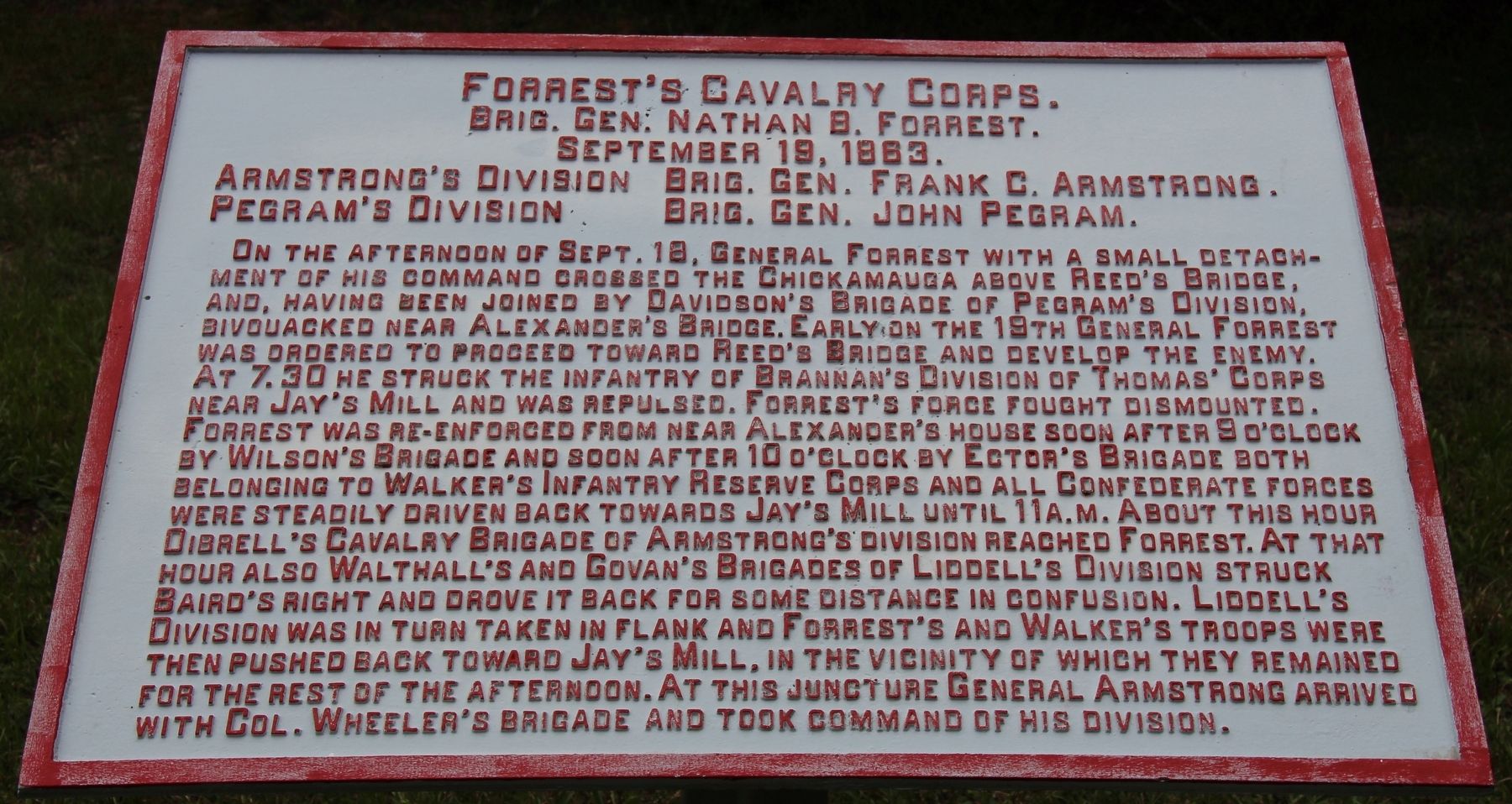 Forrest's Cavalry Corps Marker image. Click for full size.