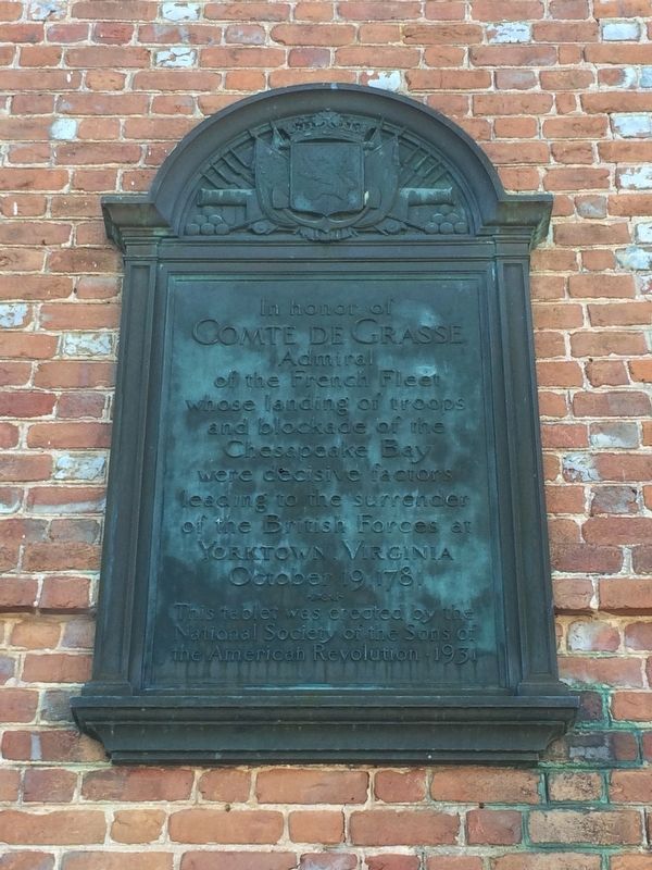 Additional marker at the Custom House to Comte de Grasse image. Click for full size.