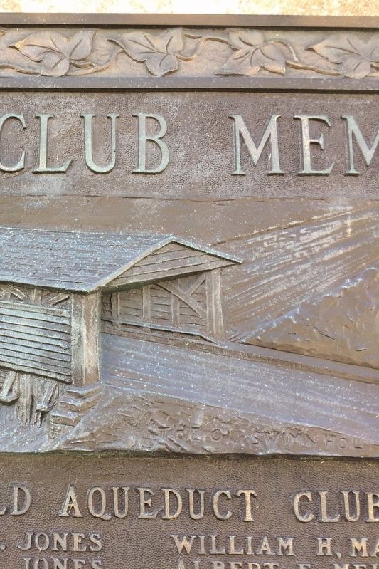 Old Aqueduct Club Memorial Marker. Click for full size. Old Aqueduct Club Memorial Marker image. Click for full size.