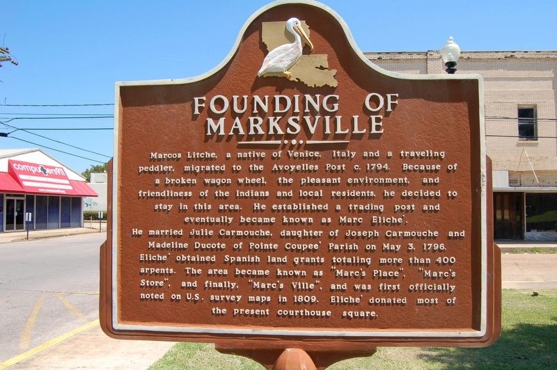 Founding Of Marksville Marker image. Click for full size.