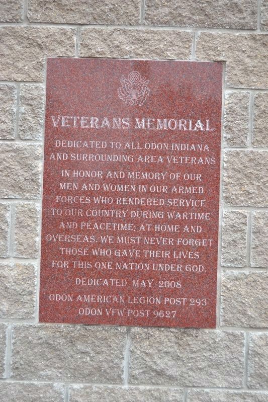 Odon Veterans Memorial Marker. Click for full size. Odon Veterans Memorial Marker image. Click for full size.