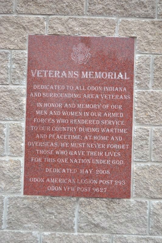 Odon Veterans Memorial Marker image. Click for full size.