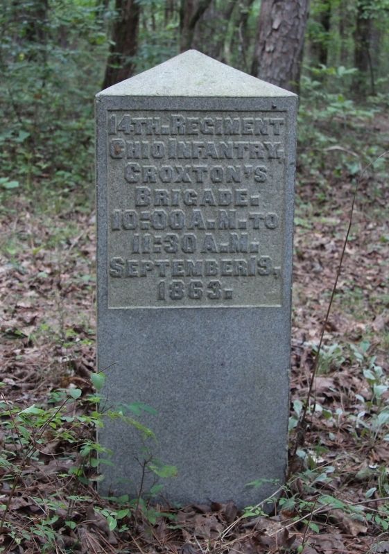14th Ohio Infantry Marker. Click for full size. 14th Ohio Infantry Marker image. Click for full size.