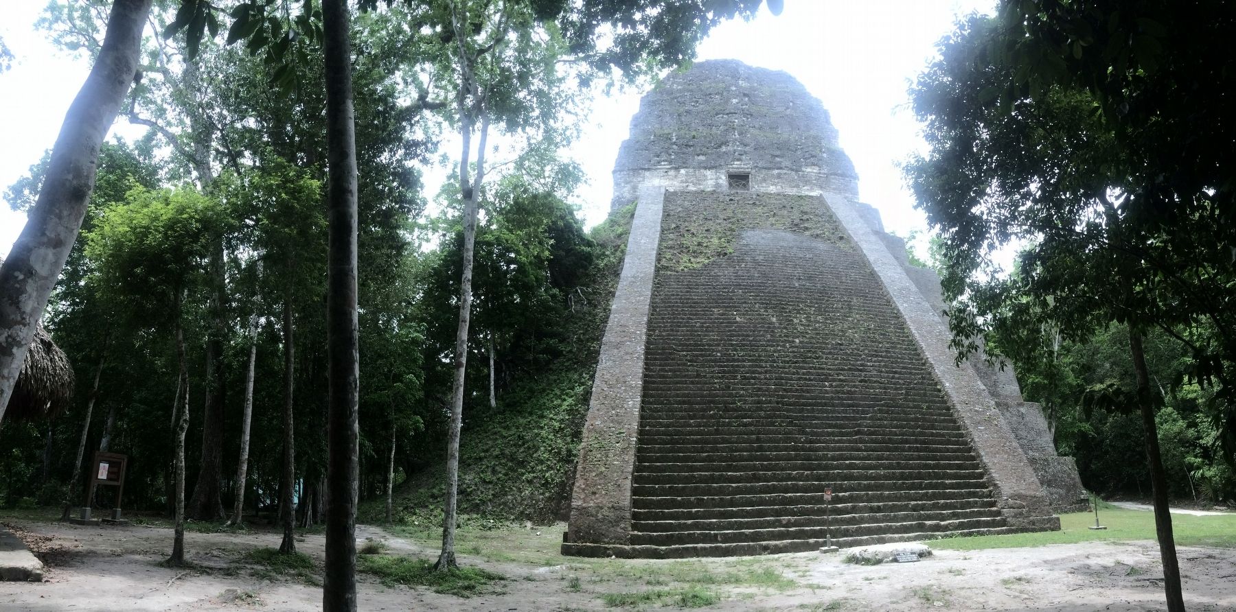Temple V at Tikal and Marker image. Click for full size.