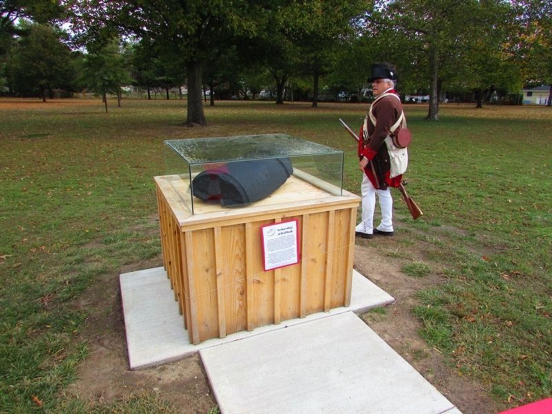 Colonial Soldier at the Red Bank Marker image. Click for full size.