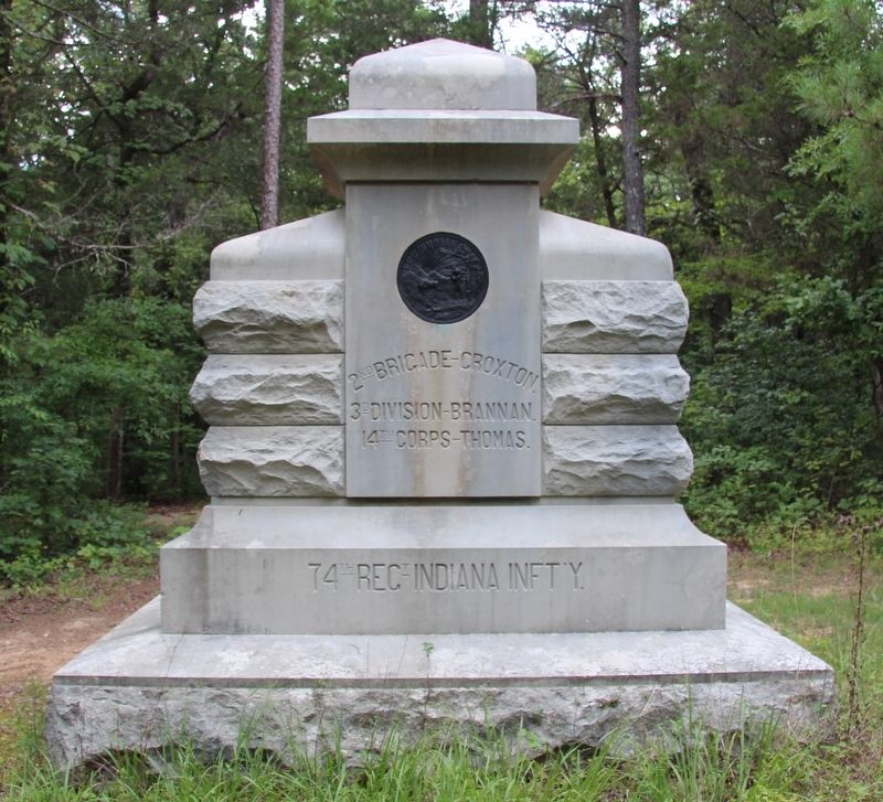 74th Indiana Infantry Marker. Click for full size. 74th Indiana Infantry Marker image. Click for full size.