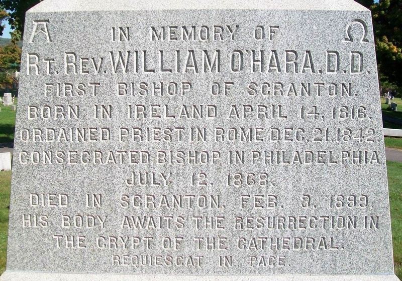 Right Reverend William O'Hara, D.D. Marker image. Click for full size.