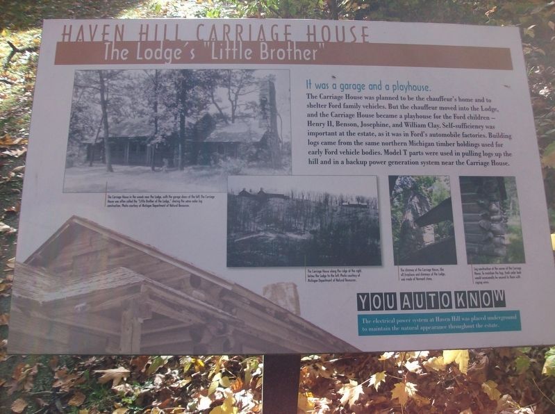 Haven Hill Carriage House: The Lodge's "Little Brother" Marker image. Click for full size.