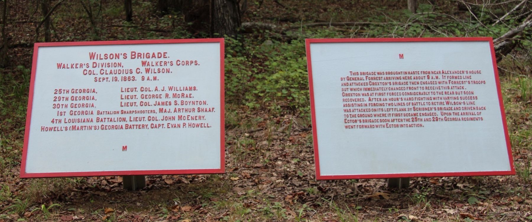 Wilson's Brigade Marker. Click for full size. Wilson's Brigade Marker image. Click for full size.
