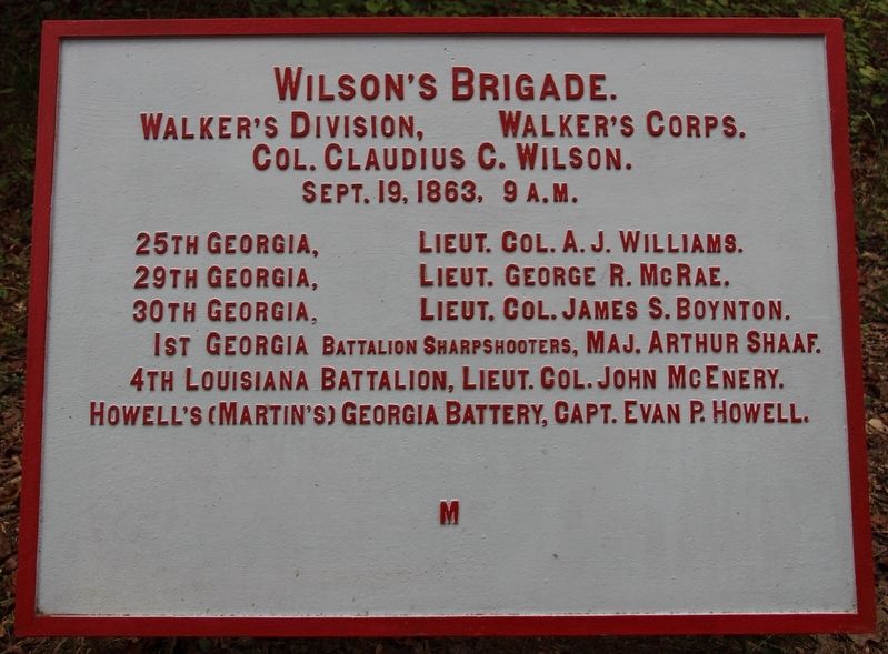 Wilson's Brigade Marker. Click for full size. Wilson's Brigade Marker image. Click for full size.