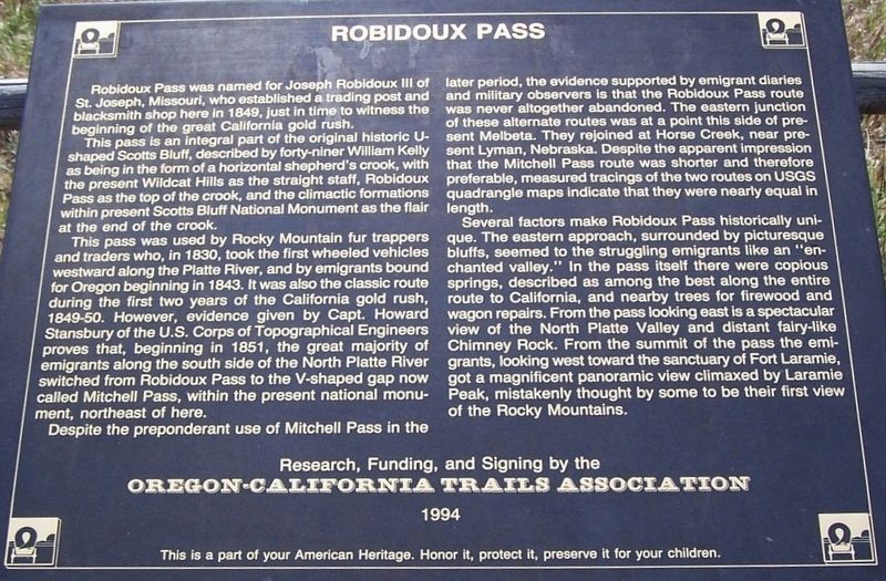 Robidoux Pass Marker image. Click for full size.