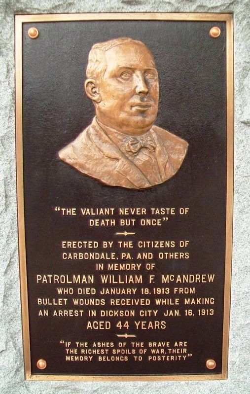 Patrolman William F. McAndrew Marker. Click for full size. Patrolman William F. McAndrew Marker image. Click for full size.