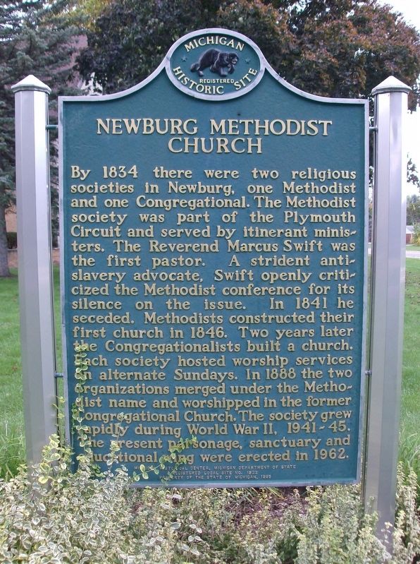 Newburg Methodist Church Marker image. Click for full size.