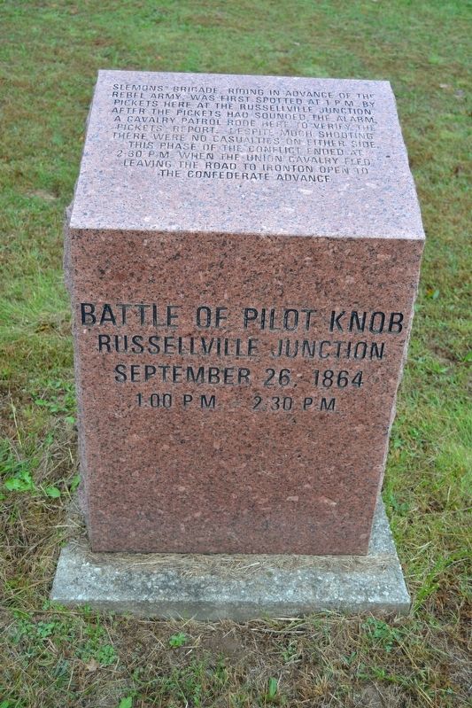 Battle of Pilot Knob — Russellville Junction Marker image. Click for full size.