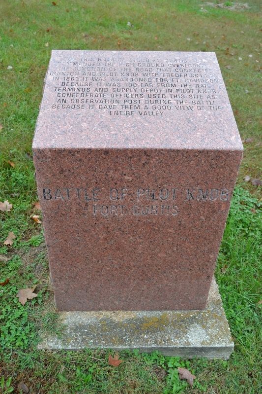 Battle of Pilot Knob — Fort Curtis Marker. Click for full size. Battle of Pilot Knob — Fort Curtis Marker image. Click for full size.