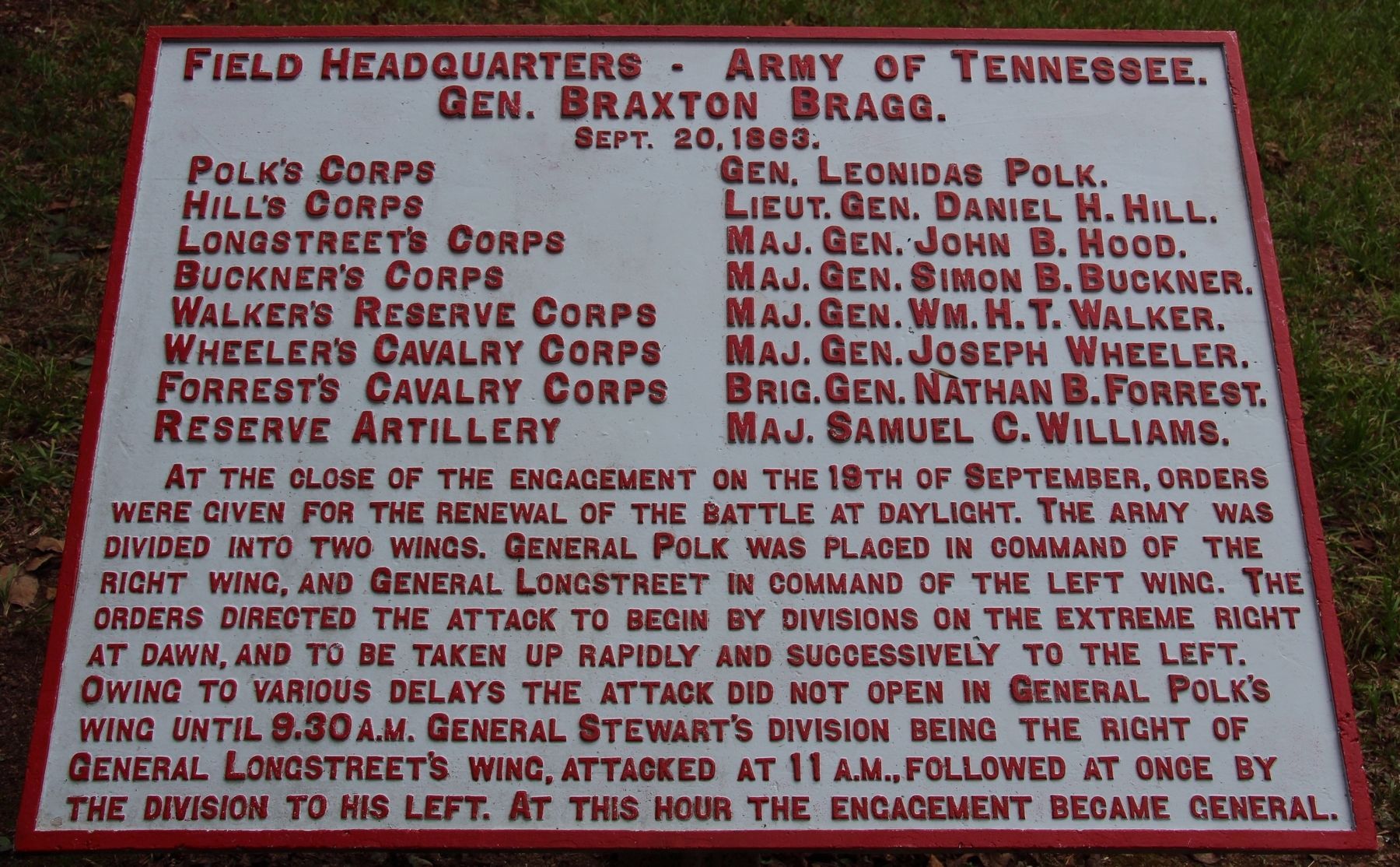 Field Headquarters - Army of Tennessee Marker image. Click for full size.