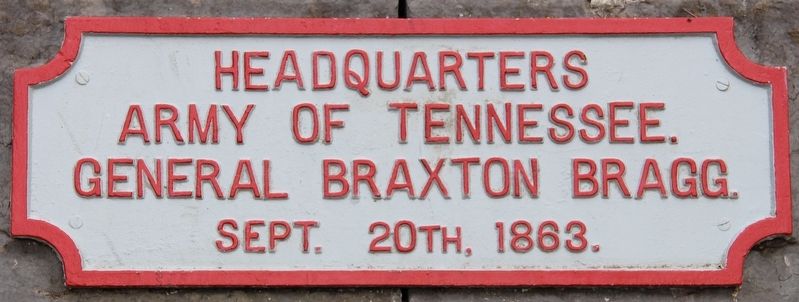 Bragg's Headquarters Shell Monument. Click for full size. Bragg's Headquarters Shell Monument image. Click for full size.