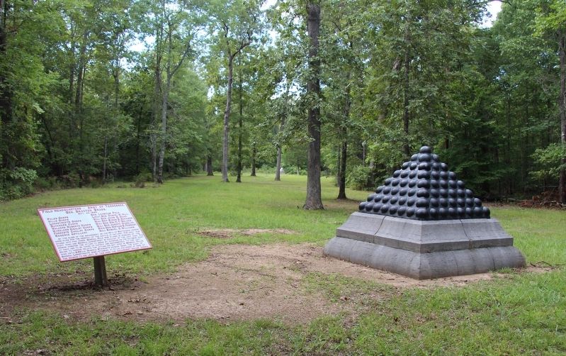 Bragg's Headquarters Shell Monument. Click for full size. Bragg's Headquarters Shell Monument image. Click for full size.