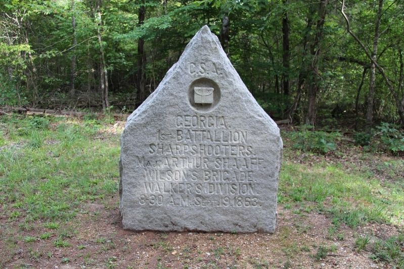 1st Battalion Georgia Sharpshooters Marker. Click for full size. 1st Battalion Georgia Sharpshooters Marker image. Click for full size.