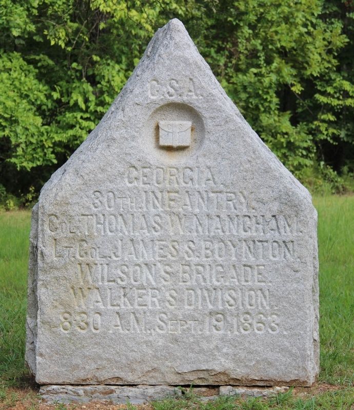 30th Georgia Infantry Marker. Click for full size. 30th Georgia Infantry Marker image. Click for full size.