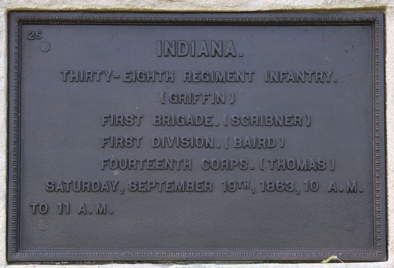 38th Indiana Regiment Marker. Click for full size. 38th Indiana Regiment Marker image. Click for full size.