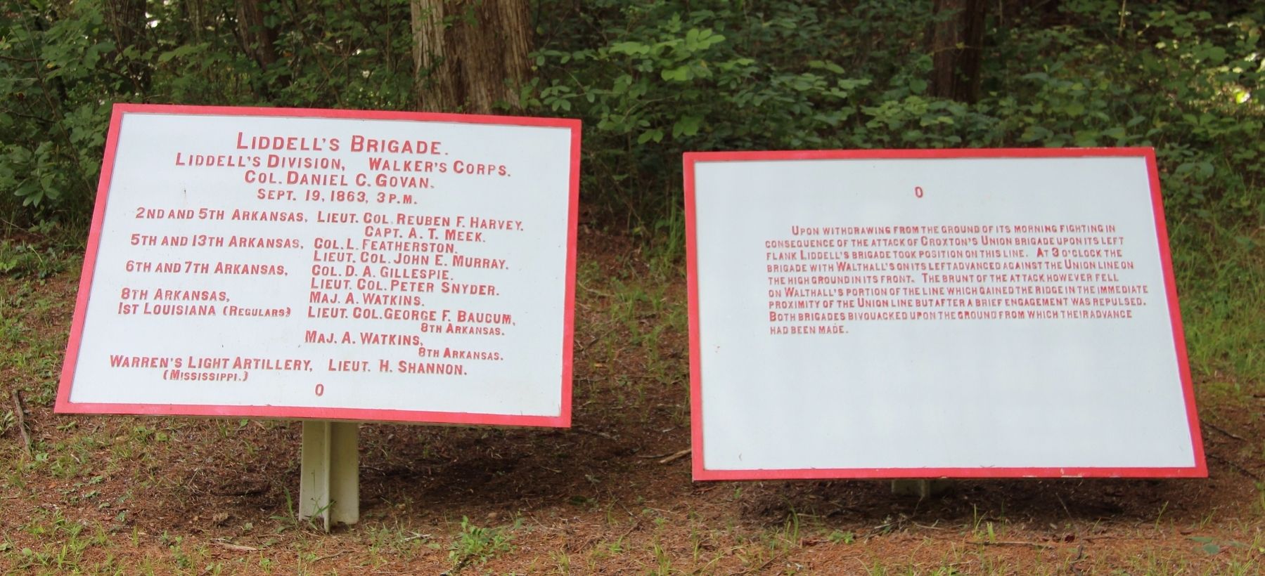 Liddell's Brigade Marker. Click for full size. Liddell's Brigade Marker image. Click for full size.