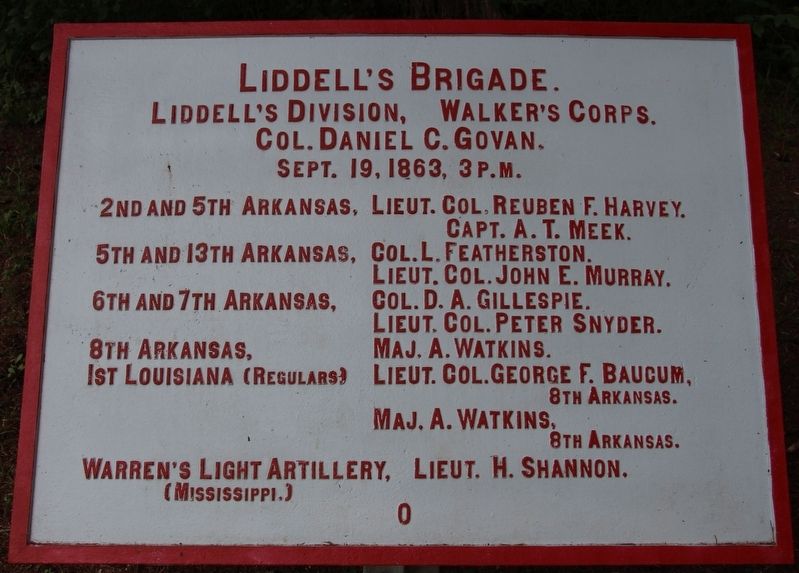 Liddell's Brigade Marker image. Click for full size.