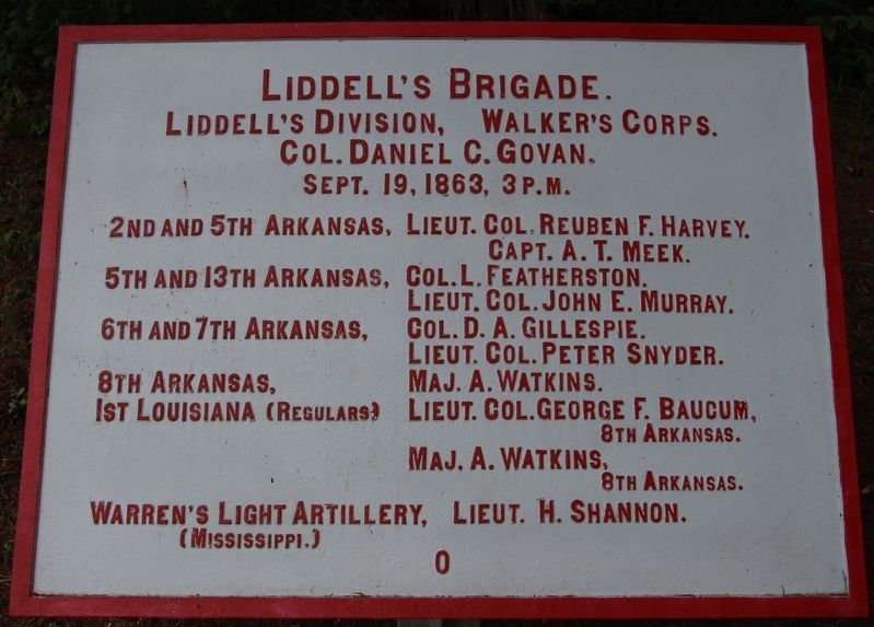 Liddell's Brigade Marker. Click for full size. Liddell's Brigade Marker image. Click for full size.