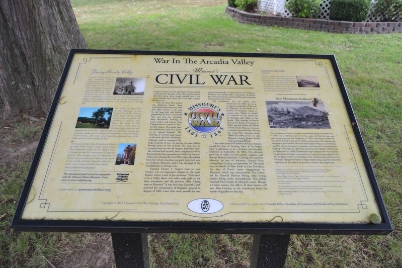 War In The Arcadia Valley Marker. Click for full size. War In The Arcadia Valley Marker image. Click for full size.