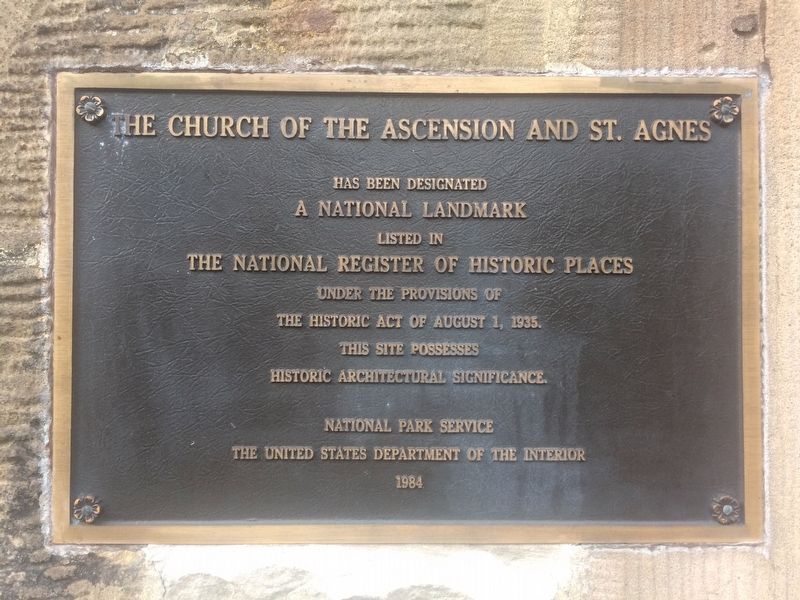The Church of the Ascension and St. Agnes Marker image. Click for full size.