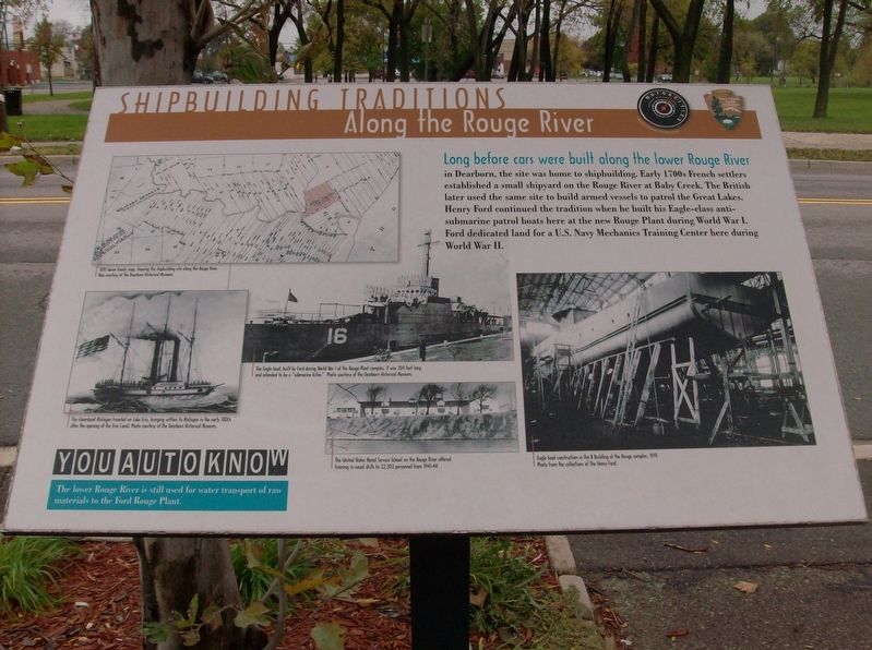 Shipbuilding Traditions Along the Rouge River Marker image. Click for full size.