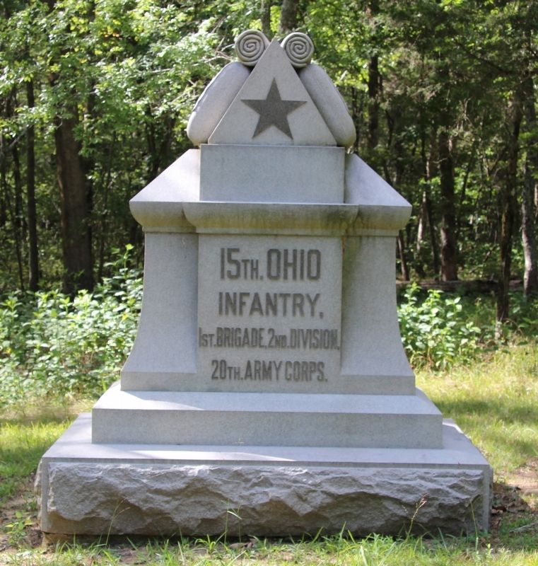 15th Ohio Infantry Marker. Click for full size. 15th Ohio Infantry Marker image. Click for full size.