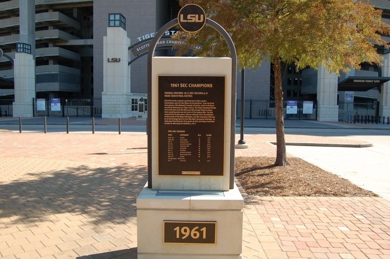 1961 SEC Champions Marker image. Click for full size.