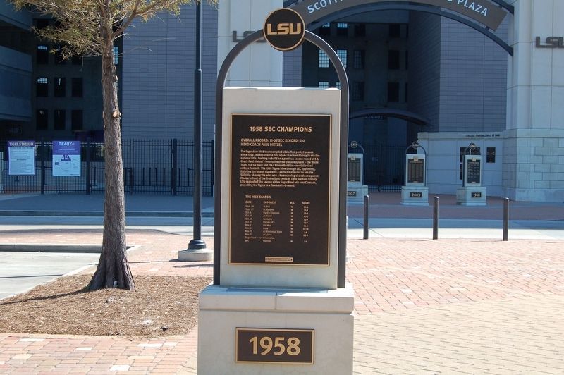 1958 SEC Champions Marker image. Click for full size.