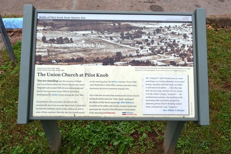 The Union Church at Pilot Knob Marker image. Click for full size.