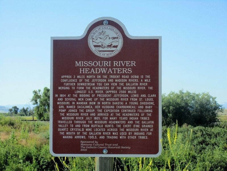 Missouri River Headwaters Marker image. Click for full size.
