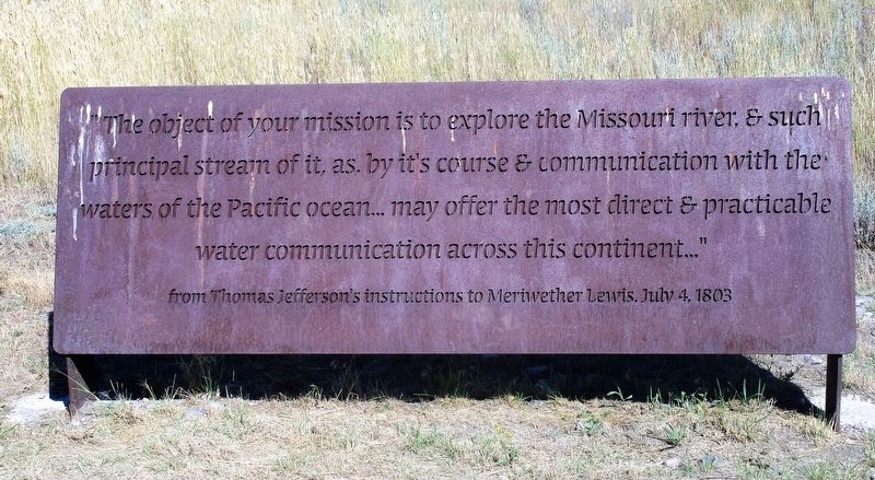 Jefferson’s Instructions to Lewis and Clark Marker image. Click for full size.
