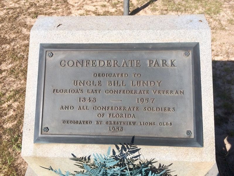 Confederate Park Marker. Click for full size. Confederate Park Marker image. Click for full size.