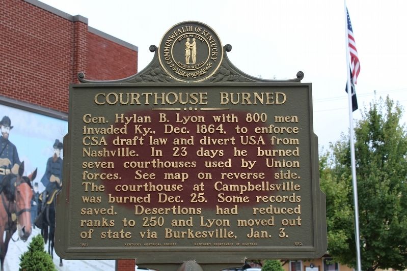 Courthouse Burned Marker (Side 1) image. Click for full size.