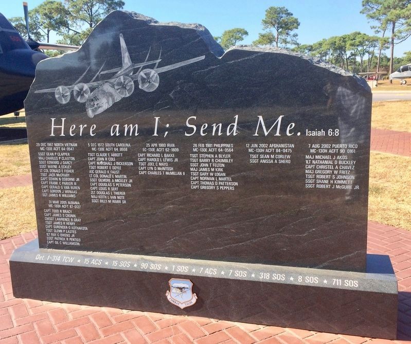 Here Am I; Send Me. <small>Isaiah 6:8</small> Rear of marker. image. Click for full size.