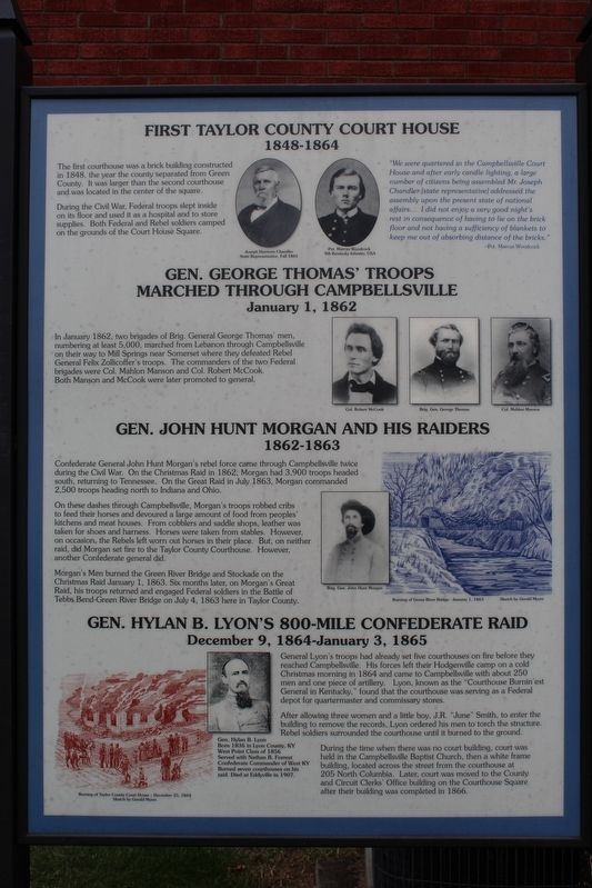 First Taylor County Courthouse Marker image. Click for full size.