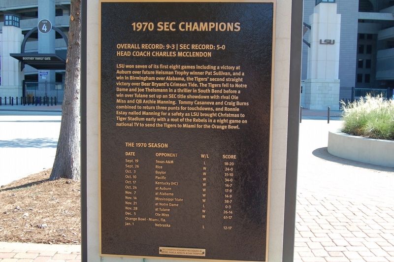 1970 SEC Champions Marker. Click for full size. 1970 SEC Champions Marker image. Click for full size.