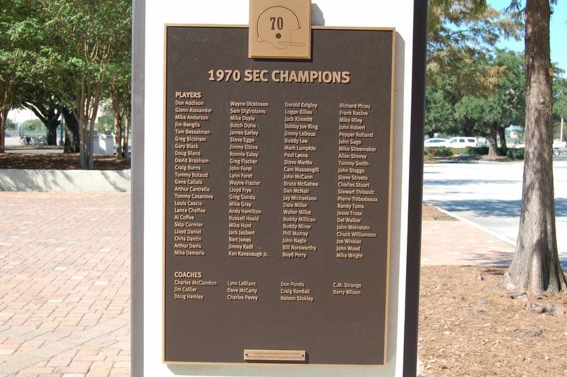 1970 SEC Champions Marker. Click for full size. 1970 SEC Champions Marker image. Click for full size.