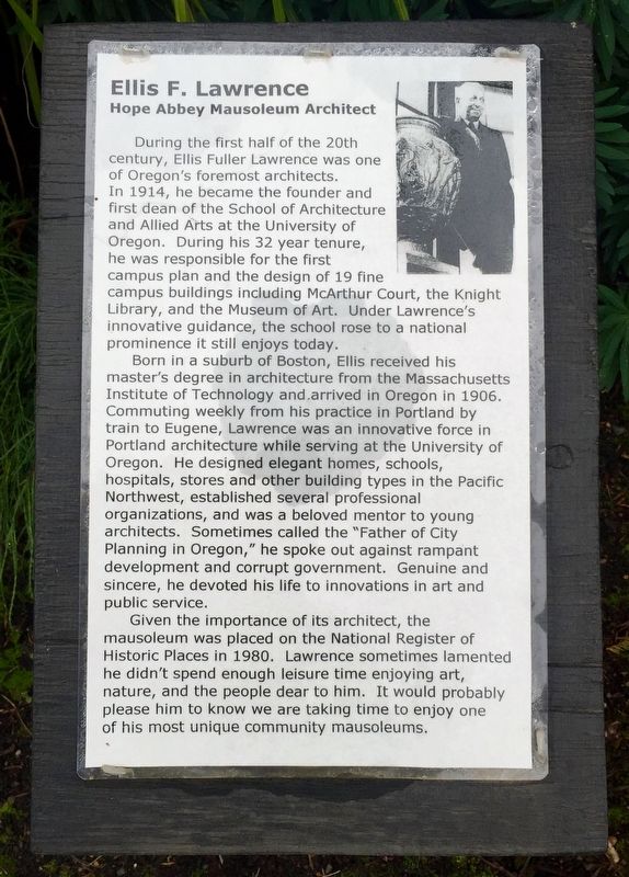 Ellis F. Lawrence Marker. Click for full size. Ellis F. Lawrence Marker image. Click for full size.